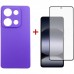 Чохол до мобільного телефона Dengos Xiaomi Redmi Note 14S Carbon + glass (Purple) (DG-KM-146)