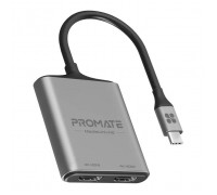 Перехідник USB-C to 2xHDMI 4K Promate (medialink-h2.grey)