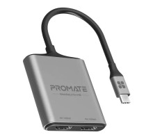 Перехідник USB-C to 2xHDMI 4K Promate (medialink-h2.grey)