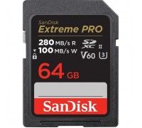 Карта пам'яті SanDisk 64GB SD class 10 UHS-I U3 V60 R280/W100MB/s Extreme PRO (SDSDXEP-064G-GN4IN)