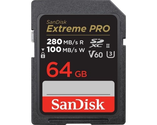 Карта пам'яті SanDisk 64GB SD class 10 UHS-I U3 V60 R280/W100MB/s Extreme PRO (SDSDXEP-064G-GN4IN)