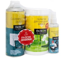 Універсальний чистячий набір Patron Spray f/tech100ml F3-009 +wipesF3-027 +sp.dusterF3-020 (CS-PN-BUNDL-3)
