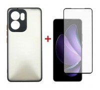 Чохол до мобільного телефона Dengos Oppo Reno 13F 4G Case Matte + 2 Glass (Black) (DG-CTG2P-21)
