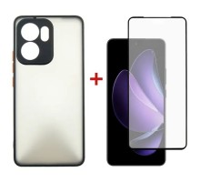 Чохол до мобільного телефона Dengos Oppo Reno 13F 4G Case Matte + 2 Glass (Black) (DG-CTG2P-21)