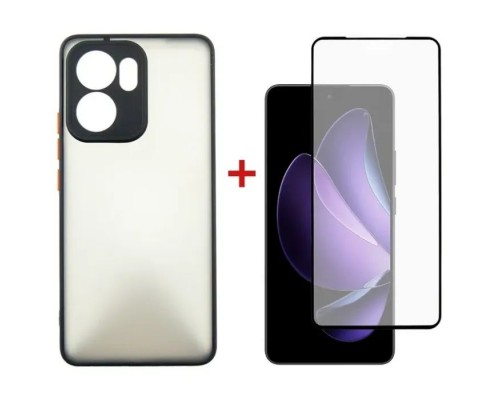 Чохол до мобільного телефона Dengos Oppo Reno 13F 4G Case Matte + 2 Glass (Black) (DG-CTG2P-21)