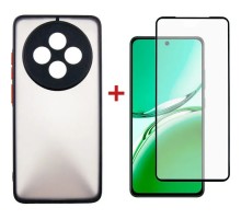 Чохол до мобільного телефона Dengos Oppo Reno12 F 4G Case Matte + Glass (Black) (DG-KM-157)