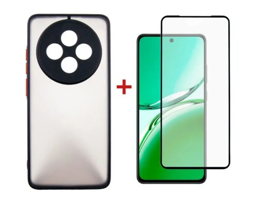 Чохол до мобільного телефона Dengos Oppo Reno12 F 4G Case Matte + Glass (Black) (DG-KM-157)