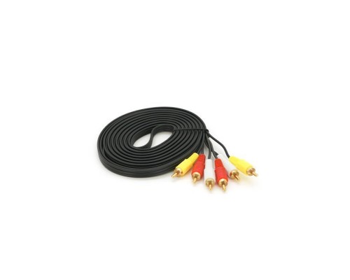 Кабель мультимедійний 3xRCA M to 3xRCA M 5.0m black Voltronic (YT-3хRCA(M)/3хRCA(M)-5.0G)