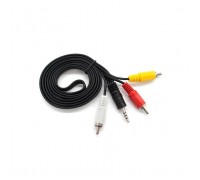 Кабель мультимедійний 3.5mm M to 3xRCA M 1.5m black Voltronic (YT-3.5(M)/3хRCA(M)-1.5Cu)