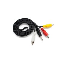 Кабель мультимедійний 3.5mm M to 3xRCA M 1.5m black Voltronic (YT-3.5(M)/3хRCA(M)-1.5Cu)