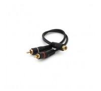 Кабель мультимедійний 1xRCA F to 2xRCA M 0.2m black Voltronic (YT-RCA(F)/2хRCA(M)-0,2CuB)