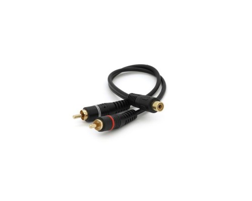 Кабель мультимедійний 1xRCA F to 2xRCA M 0.2m black Voltronic (YT-RCA(F)/2хRCA(M)-0,2CuB)