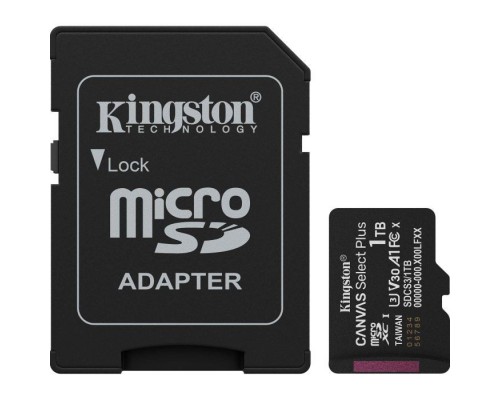 Карта пам'яті Kingston 1TB microSDXC class 10 UHS-I U3 V30 A1 Canvas Select Plus (SDCS3/1TB)