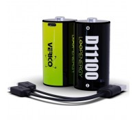 Акумулятор Verico D/R20 USB Type-С 7400mAh/11100mWh 1.5V Li-ion 2шт./уп. (Loop Energy) (1BTOV-A5N0A2-NN)