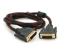 Кабель мультимедійний DVI M to DVI M 1.5m 24+1pin black/red Merlion (YT-DVI(M)/(M)NY/RD-1.5m)