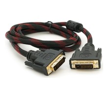 Кабель мультимедійний DVI M to DVI M 1.5m 24+1pin black/red Merlion (YT-DVI(M)/(M)NY/RD-1.5m)