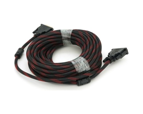 Кабель мультимедійний DVI M to DVI M 10.0m 24+1pin black/red Merlion (YT-DVI(M)/(M)NY/RD-10m)