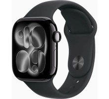 Смарт-годинник Apple Watch Series 11 GPS 42mm Jet Black Aluminium Case with Black Sport Band - S/M (MEQT4RK/A)