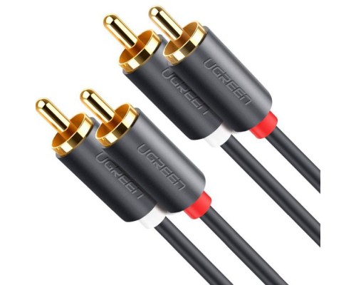 Кабель мультимедійний 2xRCA M to 2xRCA M 2.0m AV104 black Ugreen (10518)