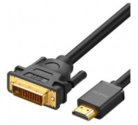 Кабель мультимедійний HDMI M to DVI M 1.0m HD106 black Ugreen (30116)