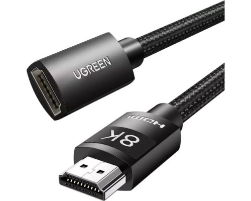 Кабель мультимедійний HDMI M to HDMI F 0.5m 8K HD151 black Ugreen (40400)