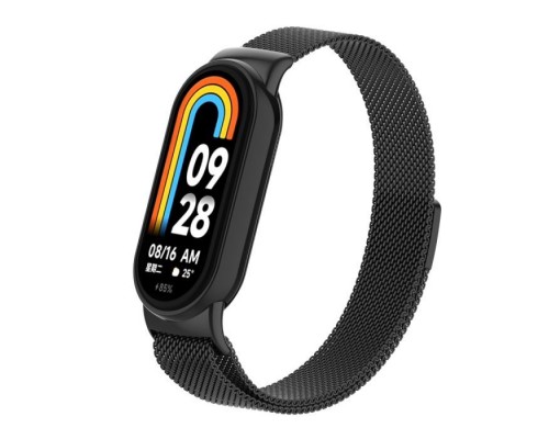Ремінець до фітнес браслета Armorstandart Milanese Magnetic для Xiaomi Smart Band 10/9/8 Black (ARM86890)