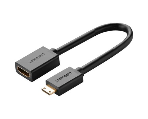 Перехідник Mini HDMI M to HDMI F 0.22m black Ugreen (20137)