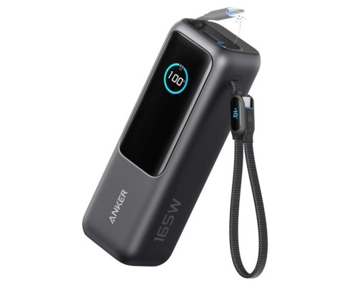Батарея універсальна Anker 25000mAh, 165W, PD/3/0, QC/3/0, Built-In Double USB-C Cables, black (A1695H11)