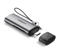 Зчитувач флеш-карт Ugreen USB Type-C 3.1 to TF/SD CM184 Gray (50704)