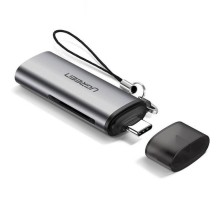Зчитувач флеш-карт Ugreen USB Type-C 3.1 to TF/SD CM184 Gray (50704)