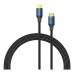 Кабель мультимедійний HDMI M to HDMI M 1.0m 8K60Hz cotton braided blue Vention (ALGLF)