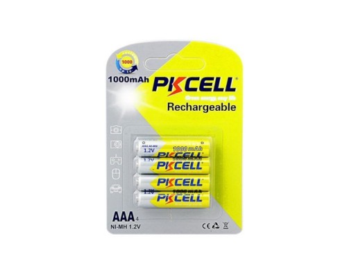 Акумулятор PkCell AAA R03 1000mAh 1.2V NiMH Rechargeable Battery, 4шт/бл (PC/AAA1000-4BR)