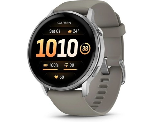 Смарт-годинник Garmin Venu 4 (45mm), Black w/ Silver + Gray, GPS смарт-годинник (010-03014-01)