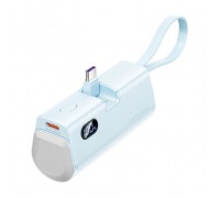 Батарея універсальна Vention 4800mAh 22,5W PD, USB-C In/Out, LED display, with built-in USB-C cable Blue (FHQL0)