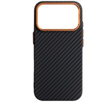 Чохол до мобільного телефона Armorstandart LikeCarbon2 SE MagCase Apple iPhone 17 Pro Black Orange (ARM89161)