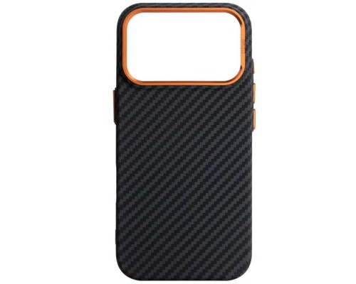 Чохол до мобільного телефона Armorstandart LikeCarbon2 SE MagCase Apple iPhone 17 Pro Black Orange (ARM89161)