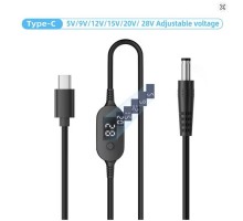 Кабель живлення USB-C to DC 5.5x2.5mm 1.0m 5V/9V/12V/15V/20V/28V 140W black XoKo (XK-K695)