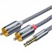 Кабель мультимедійний 3.5mm M to 2xRCA M 2.0m Essager (EYPZJ-MYA0H)