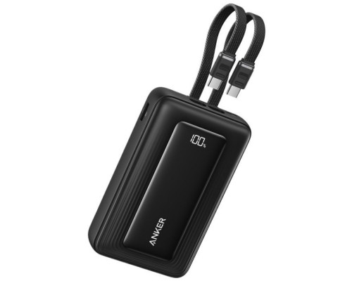 Батарея універсальна Anker 20000mAh 45W Built-In Dual USB-C Cables Black (A1681H12)