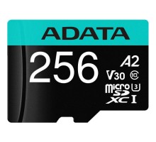 Карта пам'яті ADATA 256GB microSD class 10 UHS-I U3 V30 A2 Premier Pro SD 6.0 (AUSDX256GUI3V30SA2-RA1)