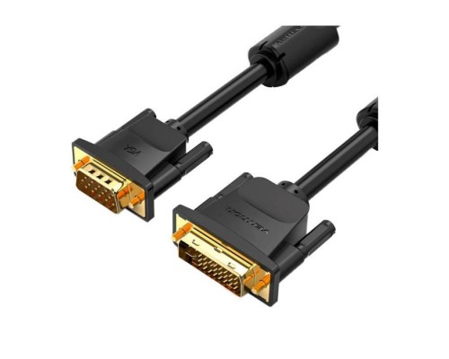 Кабель мультимедійний DVI M to VGA M 3.0m 24+5pin black Vention (EACBI)