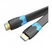 Кабель мультимедійний HDMI M to HDMI M 8.0m V2.0 4K60Hz PVC flat black Vention (AAKBK)