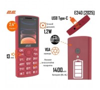 Мобільний телефон 2E E240 2025 Red (794300867219)