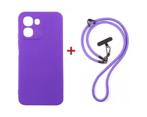Чохол до мобільного телефона Dengos Case + Cross-body Strap OPPO A6x/A6k 4G Purple+Purple (DG-KM-CCRB-59)