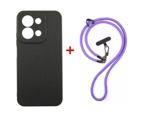 Чохол до мобільного телефона Dengos Case + Cross-body Strap Xiaomi Redmi 15C Black+Purple (DG-KM-CCRB-48)