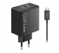Блок живлення до ноутбуку Lenovo Dual USB-C 65W GaN Charger (40AW065BEU)