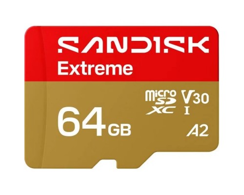 Карта пам'яті SanDisk 64GB microSDXC C10 UHS-I U3 A2 V30 R170/W80MB/s Extreme GO (SDSQXGN-064G-GN6MN)