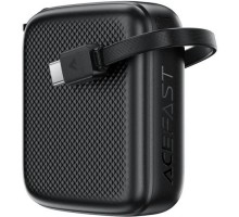 Батарея універсальна Acefast 10000mAh, 20W, PD, QC/3.0, build Type-C cable, M15, Black (6974316283973)