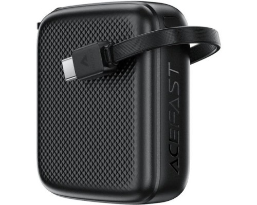 Батарея універсальна Acefast 10000mAh, 20W, PD, QC/3.0, build Type-C cable, M15, Black (6974316283973)