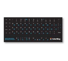 Наклейка на клавіатуру ColorWay непрозора чорна, біло-синя (CW-BWBL)
